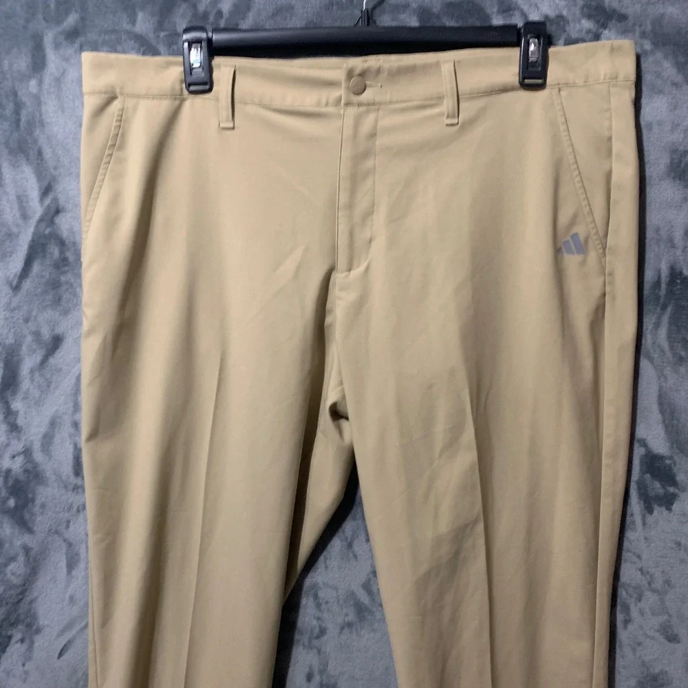 Adidas Pants Mens 40x30 Golf Tan Recycled Performance IU2823 Athletic Preppy